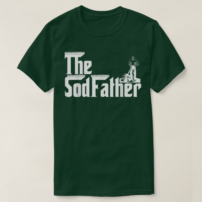 Mens Funny Landscaper The Sodfather Mens Grass Cut T-Shirt (Design Front)