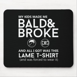 Mens Funny Ld Head And Broke Shirt Hair Loss Guy  Mouse Pad