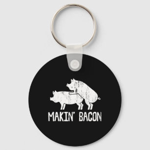 Mens Funny Making Bacon Art For Men Women Cool Pig Key Ring