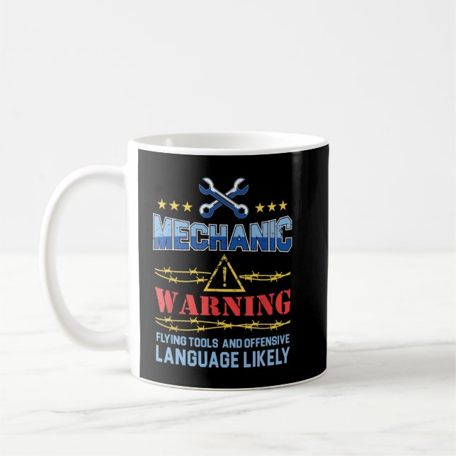 Mens Funny Mechanic Hourly Rate Labour Rates Car R Coffee Mug (Left)