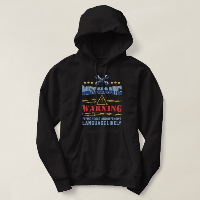 Mens Funny Mechanic Hourly Rate Labour Rates Car R Hoodie (Design Front)