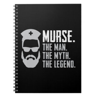 Mens Funny Murse  Male Nurse Shirt RN LPN CNA Love Notebook