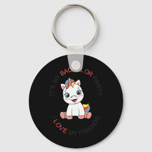 Mens Funny My Bachelor Party Cute Unicorn Bachelor Key Ring
