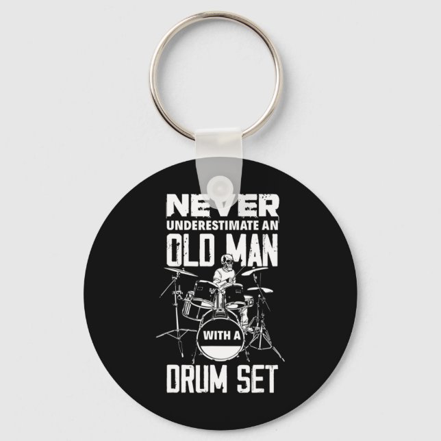 Mens Funny Never Underestimate An Old Man With A D Key Ring (Front)