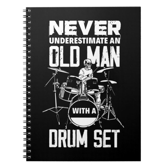Mens Funny Never Underestimate An Old Man With A D Notebook (Front)