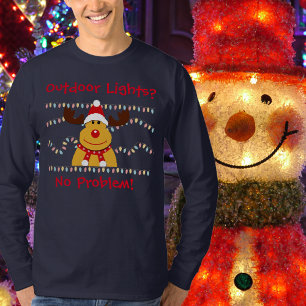 Men's Funny Outdoor Lights Christmas T-Shirt