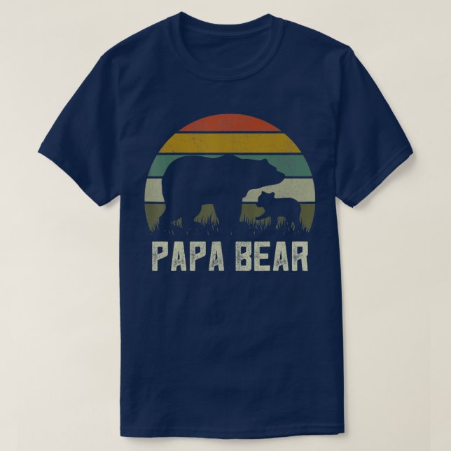 Mens Funny Papa Bear s Cub 1 Kid Fathers Day Grand T-Shirt (Design Front)