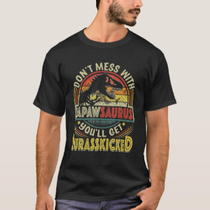 Mens Funny Papaw Rex Saurus Father's Day Christmas T-Shirt
