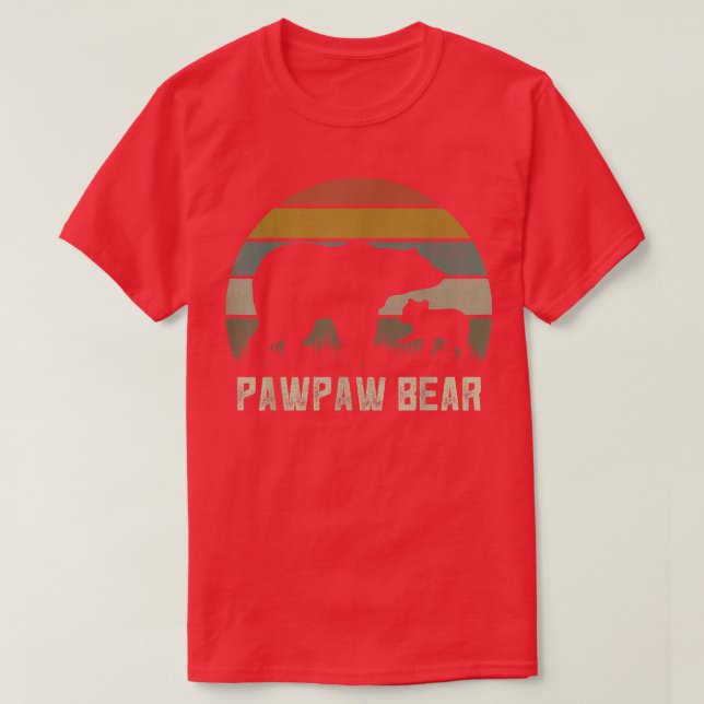 Mens Funny Pawpaw Bear s, Cub Kid Fathers Day Gran T-Shirt (Design Front)