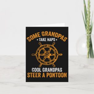 Mens Funny Pontoon Boat Cool Grandpas Steer A Pont Card