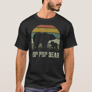 Mens Funny Pop Pop Bear  Cub Kid Fathers Day Grand T-Shirt