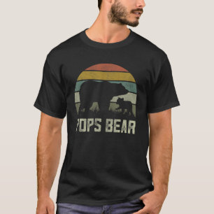 Mens Funny Pops Bear S, Cub Kid Fathers Day Grandp T-Shirt