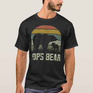 Mens Funny Pops Bear Shirts, Cub Kid Fathers Day G T-Shirt