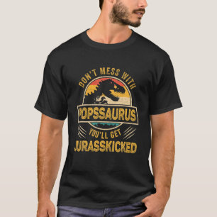 Mens Funny Pops Rex Saurus Father's Day Christmas T-Shirt