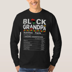 Mens Funny Proud Black Grandpa Nutrition Facts Afr T-Shirt