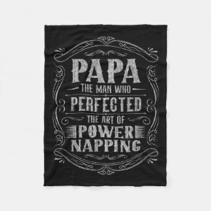 Mens Funny Quote Papa Saying, Fathers Day, Power N Fleece Blanket