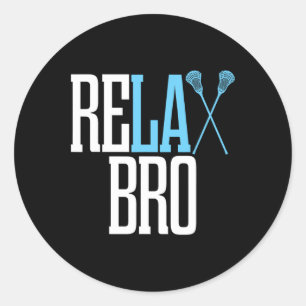 Mens Funny Relax Bro Lacross Player T Shirt For Bo Classic Round Sticker