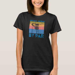 Mens Funny Retro Best Dad By Par Disc Golf Fathers T-Shirt