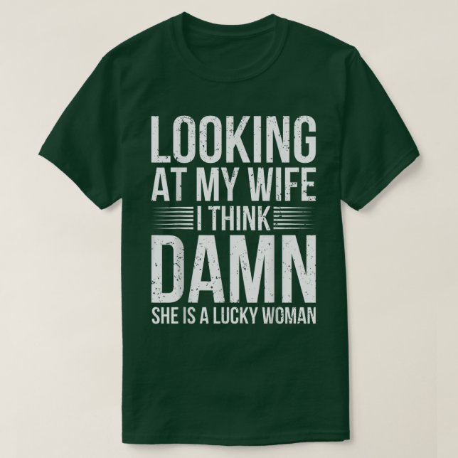 Mens Funny Saying Graphic Tee Lucky Husband Sarcas (Design Front)