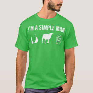 Mens Funny Sheep Farmer Simple Man T-Shirt