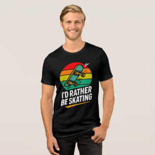 Mens funny skateboarding  Tri-Blend shirt
