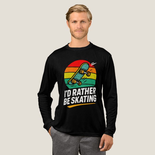 Mens funny skateboarding  Tri-Blend shirt (Full Front)