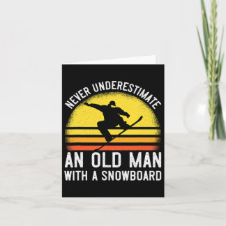 Mens Funny Snowboarding Gift For Men Retro Snowboa Card