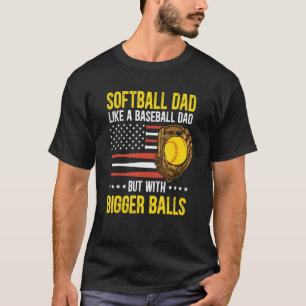 Mens Funny Softball Dad Like A Baseball Dad US Fla T-Shirt