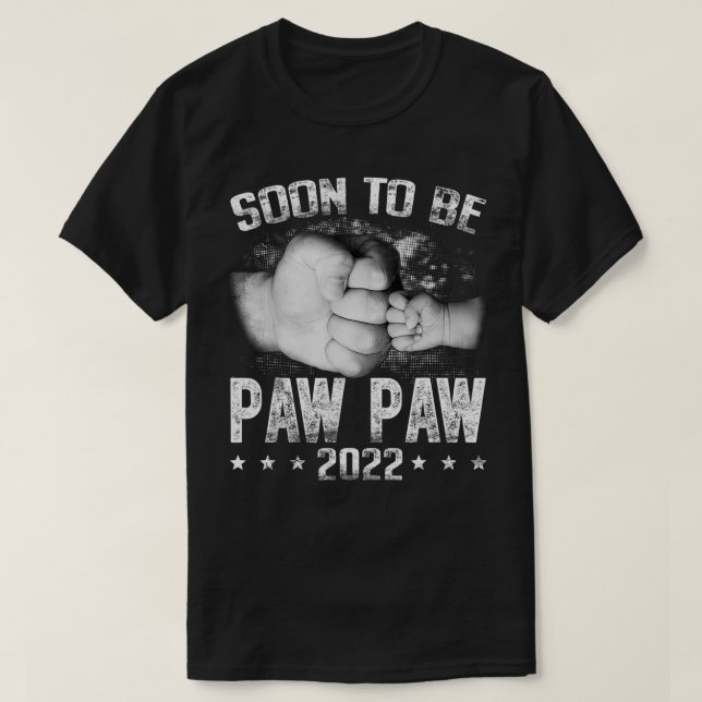 Mens Funny Soon To Be Paw Paw Est T-Shirt (Design Front)