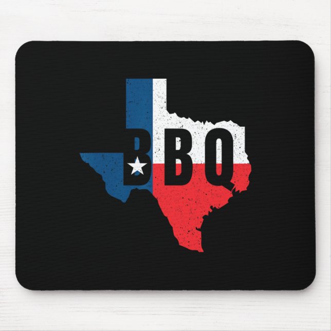 Mens Funny Texas Bbq Grilling Or Smoking Meat  Mouse Pad (Front)