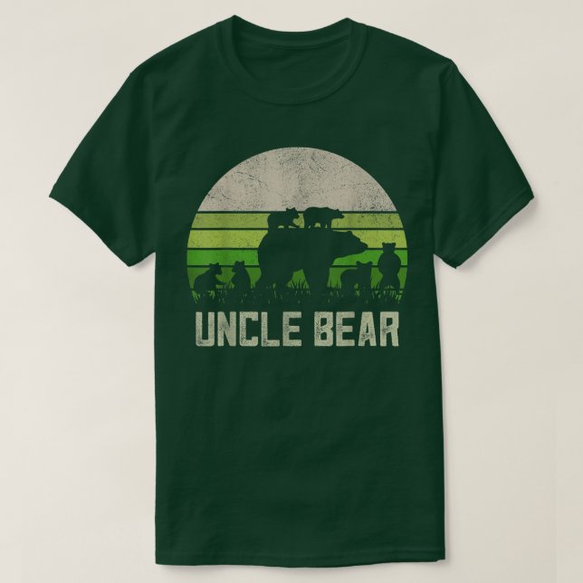 Mens Funny Uncle Bear Shirts From Niece & Nephew,  (Design Front)