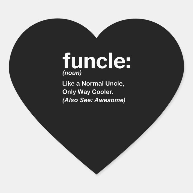 Mens Funny Uncle Shirt Mens Funcle Definition Gift Heart Sticker (Front)