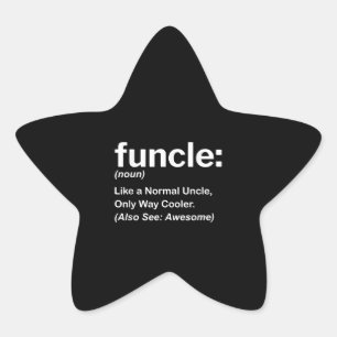 Mens Funny Uncle Shirt Mens Funcle Definition Gift Star Sticker