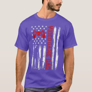 Mens Funny Video Game Dad American Flag Retro Men  T-Shirt
