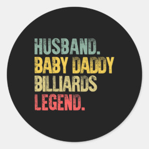 Mens Funny Vintage Husband Ba  Classic Round Sticker