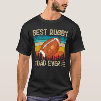 Mens Funny Vintage Retro Best Rugby Dad Ever Fathe T-Shirt