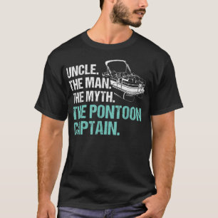 Mens Funny Vintage Uncle Pontoon Boat Captain T-Shirt