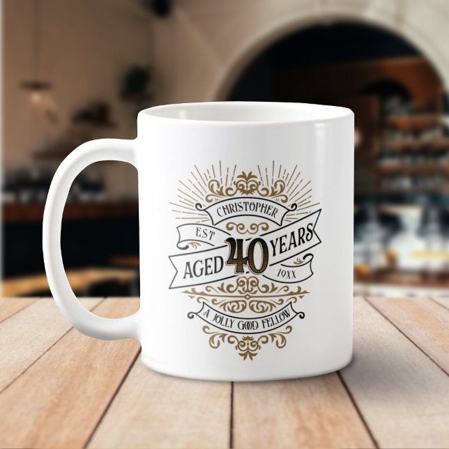 Mens Funny Whiskey 40th Birthday Coffee Mug (Creator Uploaded)
