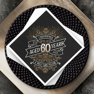 Mens Funny Whiskey 60th Birthday Napkin