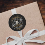Mens Funny Whiskey 75th Birthday Classic Round Sticker<br><div class="desc">Celebrate the big 7-5 with style and humour with this vintage whiskey label-inspired birthday design. The black, gold, and white typography is ornate and elegant, giving it a classic retro vintage feel. Perfect for man (or woman!) in your life who loves their scotch, spirits, bourbon, and other liquor drinks. Features...</div>