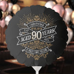 Mens Funny Whiskey 90th Birthday Balloon<br><div class="desc">Celebrate the big 9-0 with style and humour with this vintage whiskey label-inspired birthday design. The black, gold, and white typography is ornate and elegant, giving it a classic retro vintage feel. Perfect for man (or woman!) in your life who loves their scotch, spirits, bourbon, and other liquor drinks. Features...</div>