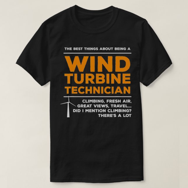 Mens Funny Wind Turbine Repairman Gift For A Techn T-Shirt (Design Front)