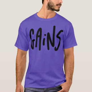 Mens GAINS Gym Fitness Workout Bodybuilding Motiva T-Shirt