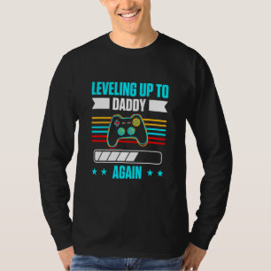 Mens Gamer Dad   Levelled Up To Daddy   Father Gen T-Shirt