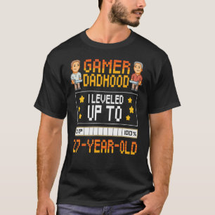 Mens Gamer Dadhood Levelled Up To 27 Year Old 27th T-Shirt