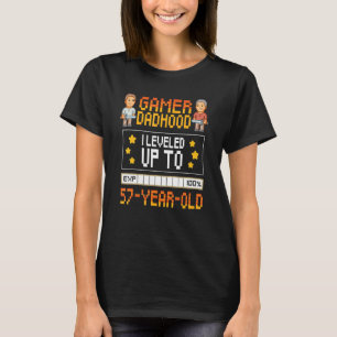 Mens Gamer Dadhood Levelled Up To 57 Year Old 57th T-Shirt