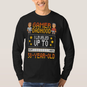 Mens Gamer Dadhood Levelled Up To 58 Year Old 58th T-Shirt