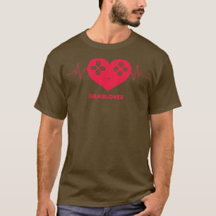 mens gamer heartbeat video games gaming boys T-Shirt