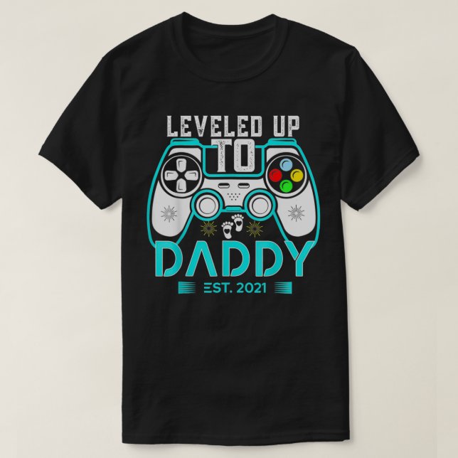 Mens Gaming Dad Level Up Daddy  Funny Tee Plus Siz (Design Front)