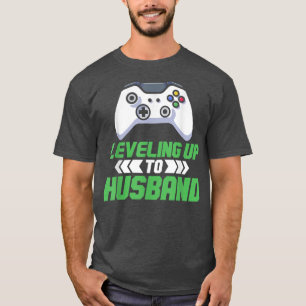 Mens Gaming Gamer Engagement Levelling Up To Hus T-Shirt